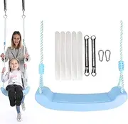 Plastic Swing Seat with Rope, Kids Tree Swings for Swing Set, Great for Backyard,Outdoor,Indoor,Playground,Sky Blue for Boy