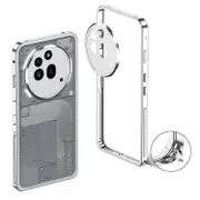 For Nothing Phone (3a) Pro Bumper Cases Metal Frame Heat Dissipation Cover with Lens Protector Multicolor Silver