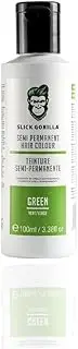 Slick Gorilla Vegan and Cruelty-Free Semi-Permanent GREEN Hair Colour (3.38 Fl Oz, 100 ml GREEN)