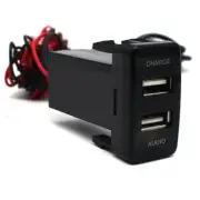 Car Charger Socket Dual USB Port Adapter Fit For Toyota Highlander 2001-2007