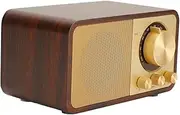 [Sanpyl] Retro Wood Bluetooth Speaker, Mini Portable Vintage Speaker with Bass, Old Fashion, for Cafes Restaurants Bedroom