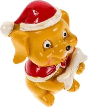 Creative Puppy Ornaments Fairy Figurines Anime Dolls Christmas Village Ornaments Brown Cow Print Car Accessories Fairy Garden Decorations Car Dashboard Ornament Synthetic Resin
