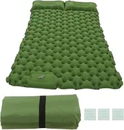 Nutriess Inflating Sleeping Pad Ergonomic Foot Operated Portable Inflatable Pad with Pillow Compact Design for Office Outdoor Camping (Green)