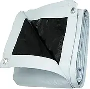 3x4 m Heavy Duty Waterproof Tarp White/Black Plastic Tarp with Grommets, UV Resistant 14 Mil Thick Waterproof Tarp Outdoor Poly Tarp Cover Shade for Shed Canopy Tent Boat RV Camping Patio Porch