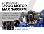 Petrol Lawn Mower 139cc 0.43m - 4-Stroke Engine with Steel Deck & Height Adju...