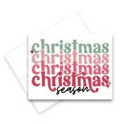 Christmas Season Greeting Cards with Envelopes, Set of 25 Cards