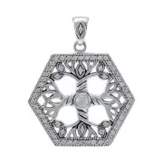 Modern Tree of Life 925 Sterling Silver Pendant Fine Spiritual Jewelry