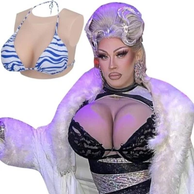 ALZRGORA Fake Breast Round Silicone Breasts Forms Silicone Breastplate C-G Cup F