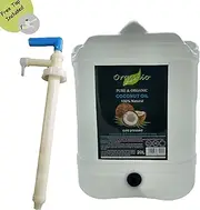 Organio 100% Pure Organic Fractionated Coconut Oil 100ml, 200ml to 20L - Coconut Scented (With Pump Included, 20L)