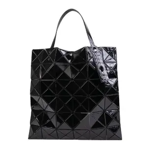 【ISSEY MIYAKE 三宅一生】三宅一生BAOBAO亮面幾何方格6x6手提包(黑色)