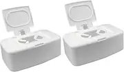 LIGHTAOTAO 2Pcs Refillable Wipe Dispenser Box Wet Tissue Holder for Home Travel Versatile Wipes Storage for Bathroom Kitchen and Living