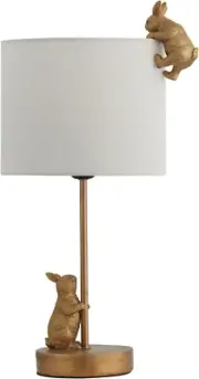 Animal Inspired Table Lamp, Two Rabbits Playing, Playful Unique Eye-Catching Des
