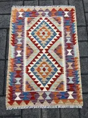 Hand Woven Afghan Wool Kilim, Size: 120 X 84 cm, Flat Woven Handmade Floor Rug