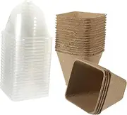 HYTROVE 20pcs Paper Seedling Cups for Planting Large Paper Air Vent and Lid for Balcony Garden Decor