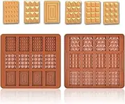 WishesMar 2 PCS Silicone Mould for Chocolate Candy Forming Mold Various Geometric Rectangle Bar Shape - Non-Stick Reusable DIY Molds for Kitchen Creation Fun