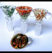 Clear Large clear ball Handle Funnel Glass Slide Bowl 14mm Tobacco Hookah Bong