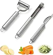 Stainless Steel Blade Vegetable Peeler Julienne and Apple Corer Remover Tool-for Fruit, Potato, Carrot, Cucumber, Kitchen, Home Staple.Kitchen Gadgets.3pack