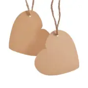 10 KRAFT HEART Swing Card Tags jute string cards hampers Valentines Day Gifts