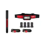 Milwaukee Magnetic Headlamp/Task Light 450-Lumens+Rechargeable Penlight w/ Laser