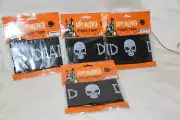 (4) Packages~ Halloween ~ Dead End Fright Tape 30 Foot long ~ Black with Skulls
