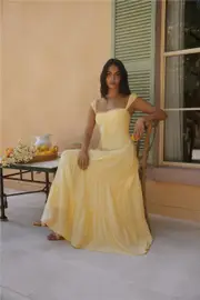 Crystal Waters Maxi Dress Yellow