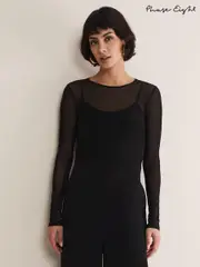 Phase Eight Black Mesh Eleena Top (282785) | $104