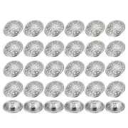 30pcs Metal Round Hollow Sewing Buttons 23mm Alloy Clothes Button, Silver Tone