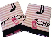 LOT 2- LUV BETSEY JOHNSON PINK FLAMINGO 35x66 100% COTTON BEACH POOL TOWELS 2018