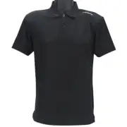 Oakley Sheldon Polo Mens Size S Small Plain Jet Black Collared Golf Tee Shirt