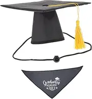 Parliky Pets Doctorial Hat Set with Bow Tie Adorable Graduation Costume for Dogs and Cats Soft and Comfortable Hat for Pets for Birthdays and Special Occasions