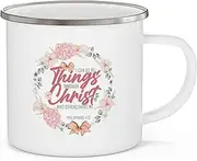 Teegarb Letter Blanket Inspirational Minimalists Christianity Devotee Enamel Camping Mug 12oz