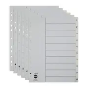 6x Marbig PP 1-10 Tab A4 Lever Arch/Binder Divider/Indices Filing Document White