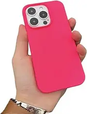Half Pack Silicone Phone Case for iPhone 16 15 14 Candy Color Ultra Thin Colorful Soft TPU Back Cover(for iPhone 13 ProMax/Rose Red)