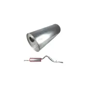 Redback Rear Muffler 8" Round 20" Long 2" Right Rotation for Toyota Hilux 3RZ-FE