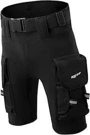 Frediuo Scuba Diving Shorts Wetsuits Pants Neoprene with Pockets Thick Submersible Pants Wetsuit Shorts for Women Water Sports Diving