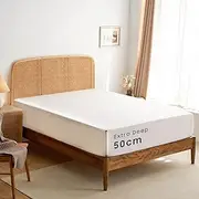 Wake In Cloud - Extra Deep Super King Fitted Sheet 1 Piece - 50cm Deep Pocket Bed, 1000TC Ultra Soft Microfiber, White, Super King Size