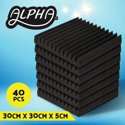 40pcs Alpha Studio Acoustic Foam Sound Absorbtion Proofing Panels Wedge