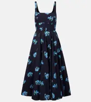 [Emilia Wickstead] Emilia Wickstead Floral cotton midi dress AU 14 blue
