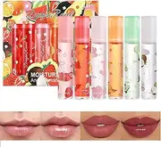 FantasyDay 6 Pcs Moisturizing Lip Oil Set, Roll-on Hydrating Transparent Colorless Gloss, Long Lasting Non-sticky Lip Glaze, Makeup Gift-Set (A)