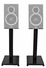 Black 21” Steel Bookshelf Speaker Stands For ELAC B6 Bookshelf Speakers