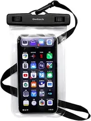 Owtec OWL-WPCSP15-BK Waterproof Case, IPX8 Standard Dry Bag, Neck Strap, Compatible with iPhone 14 Pro Sizes, Black