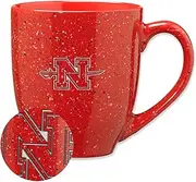 Rico Industries NCAA Nicholls Colonels Primary Logo Red 16 oz Team Color Laser Engraved Speckled Ceramic Coffee Mug