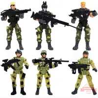 在飛比找樂天市場購物網優惠-軍事兵人玩具美國特種兵特警模型反恐精英公仔關節可動人偶帶武器