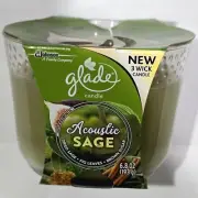 Glade Limited Edition 3 Wick Candle Acoustic Sage Fig Brown Sugar 6.8oz.