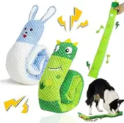Dog Toys for Aggressive Chewers, 2 Pack No Stuffing Squeaky Chew Toys for Boredom and Teething, Interactive Dog Toys for Small, Medium Breed to Keep Them Busy