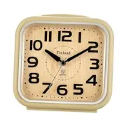 5.5" Silent Analog Alarm Clock Non Ticking, Gentle Wake, Beep Sounds, Cream