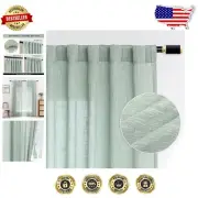 Soft Texture 90'' Aqua Semi-Sheer Curtains - Versatile Back Tab for All Spaces