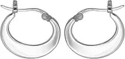 [Boma] Jewelry Sterling Silver Polished Crescent Snap Down Hoop Jewellery Earrings