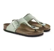 Birkenstock Gizeh Big Buckle Nubuck Leather sandals matcha EU 38 regular