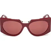 Max Mara 59mm Round Sunglasses in Shiny Bordeaux /Bordeaux at Nordstrom One Size Shiny Bordeaux/Bordeaux